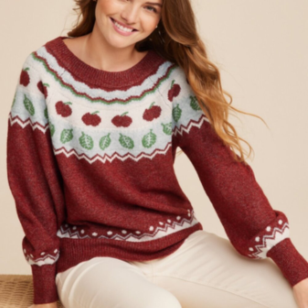 Apple Fair Isle Sweater – XL